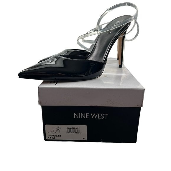 NIB Nine West Foe Clear Back Pump Heels Size 11 - Picture 7 of 8